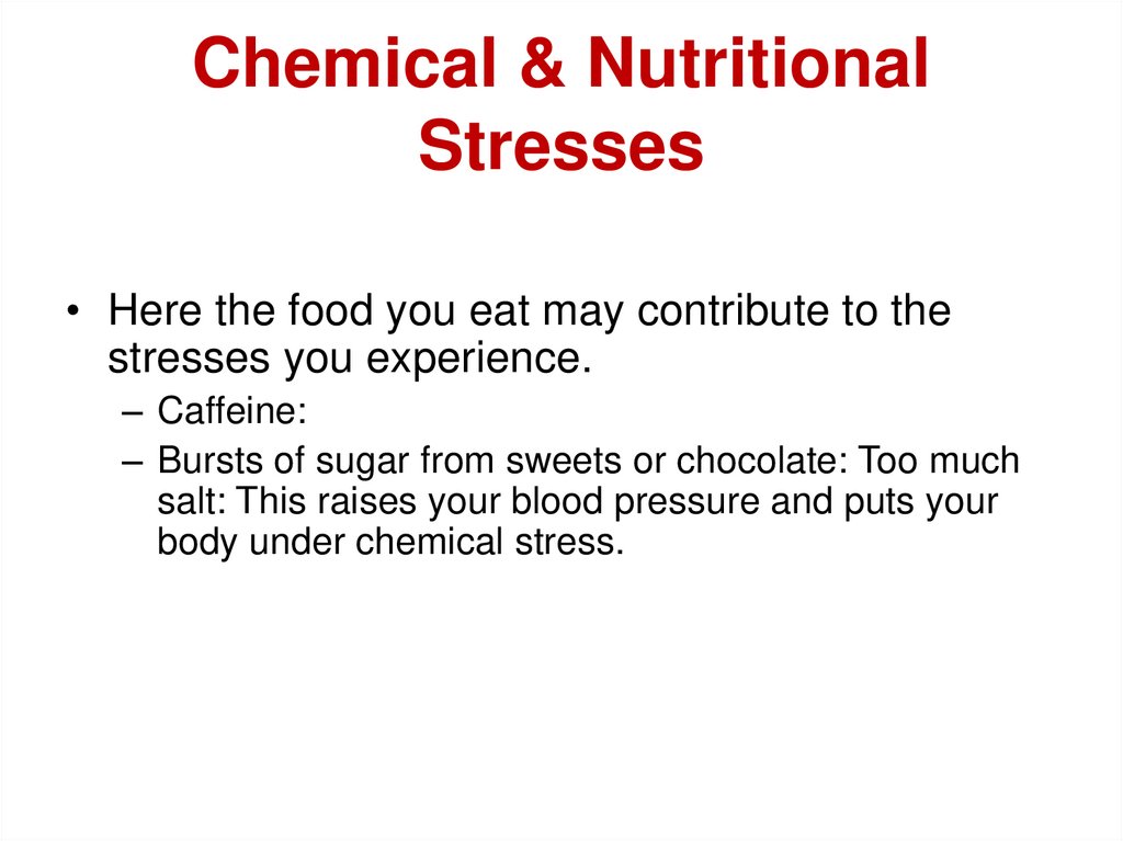 Chemical & Nutritional Stresses