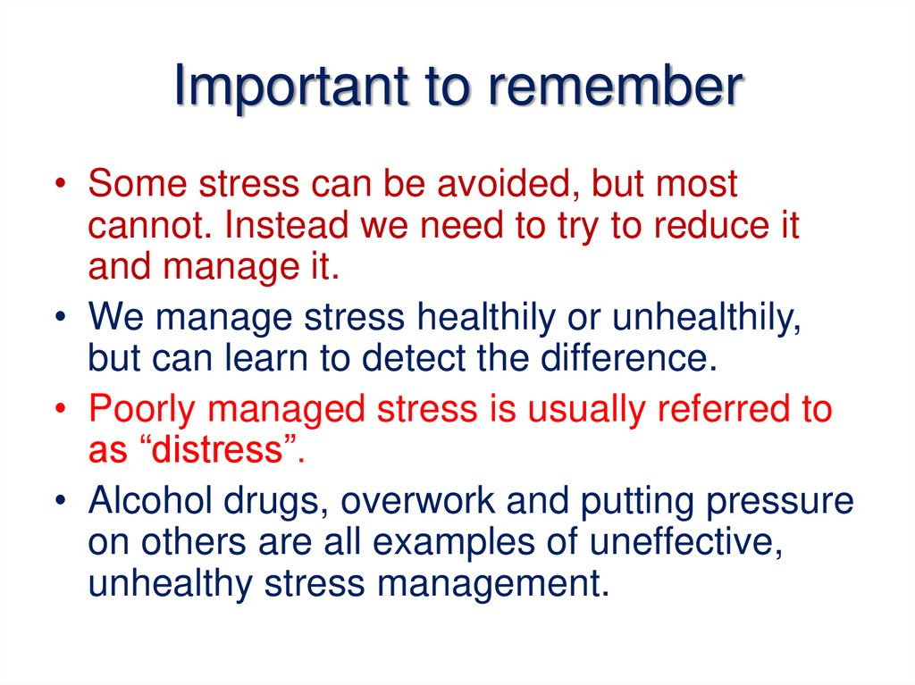 Important to remember