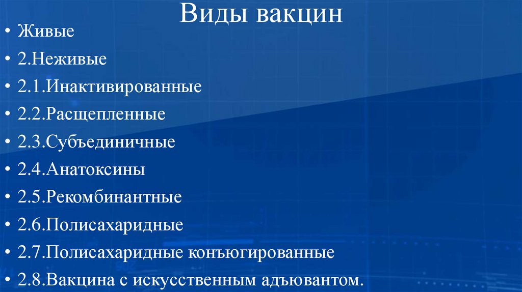 Виды вакцин