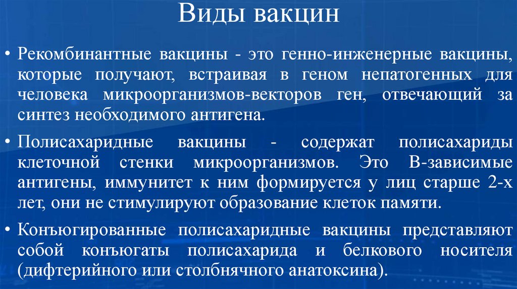 Виды вакцин