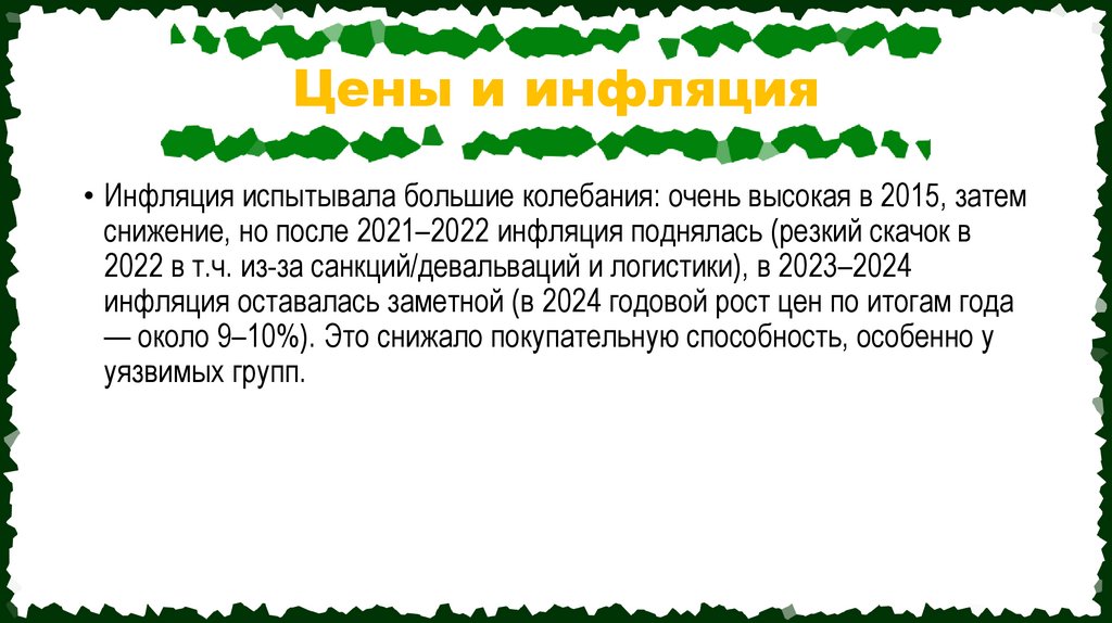 Цены и инфляция