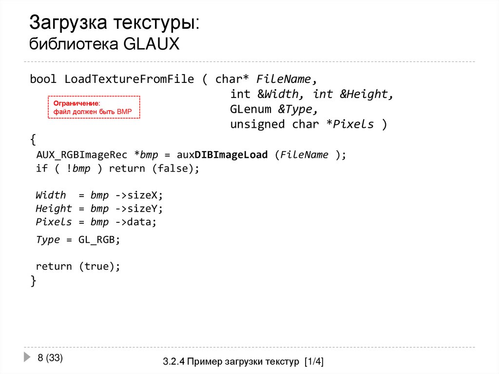 Загрузка текстуры: библиотека GLAUX