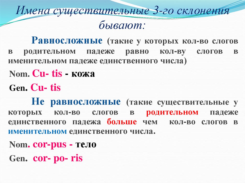 Имена существительные 3-го склонения бывают: