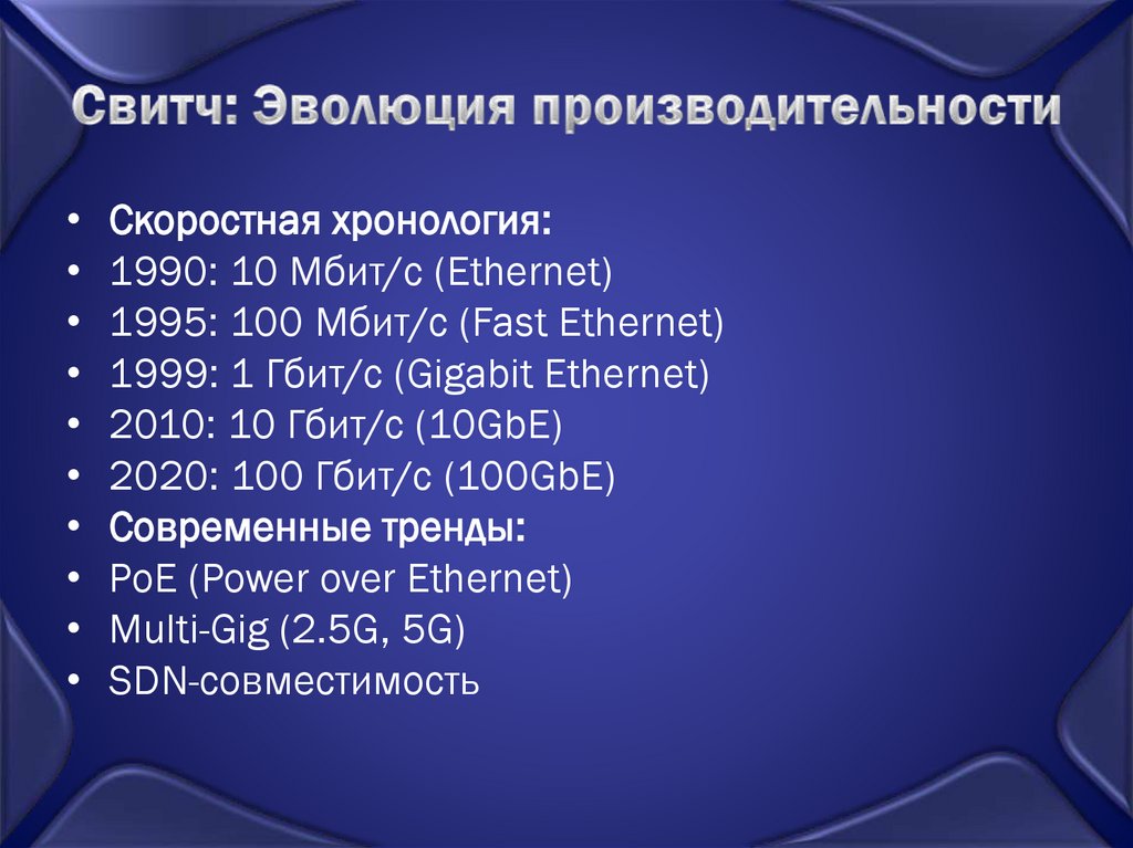 Свитч: Эволюция производительности