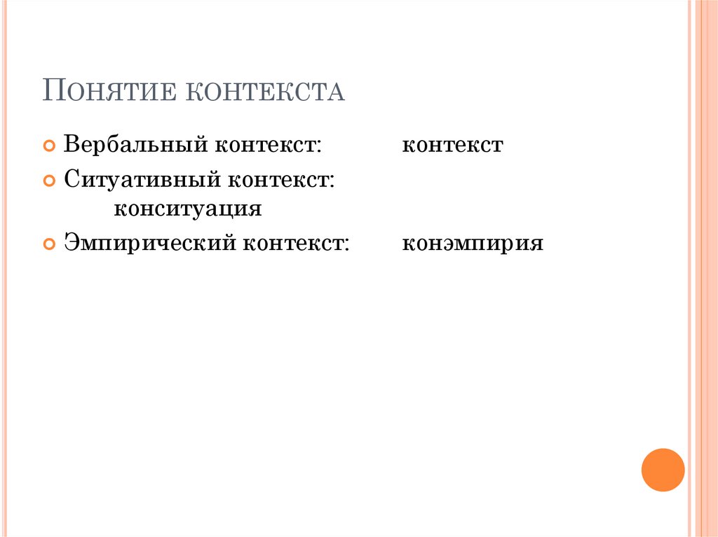 Понятие контекста