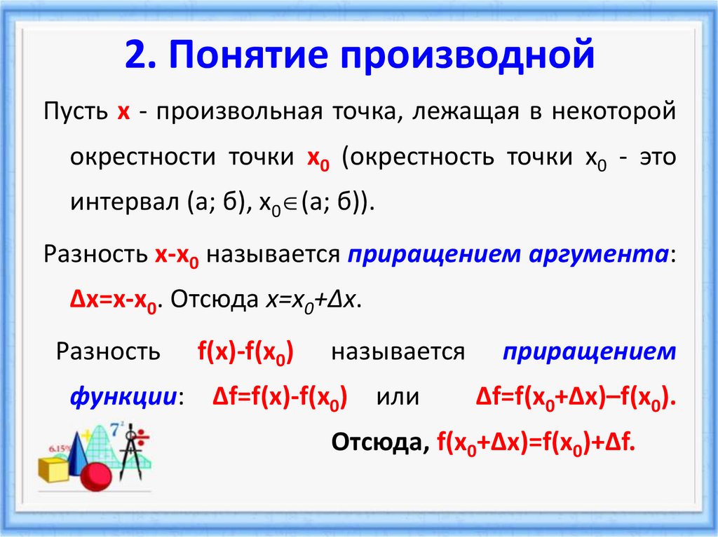 2. Понятие производной