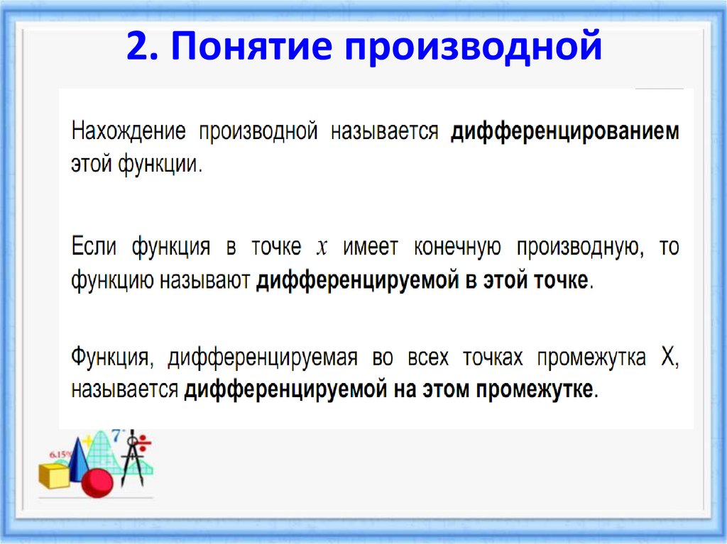 2. Понятие производной