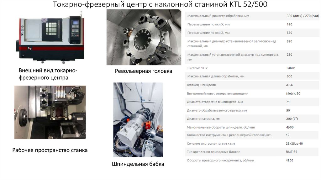 Токарно-фрезерный центр с наклонной станиной KTL 52/500