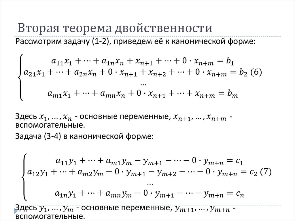 Вторая теорема двойственности