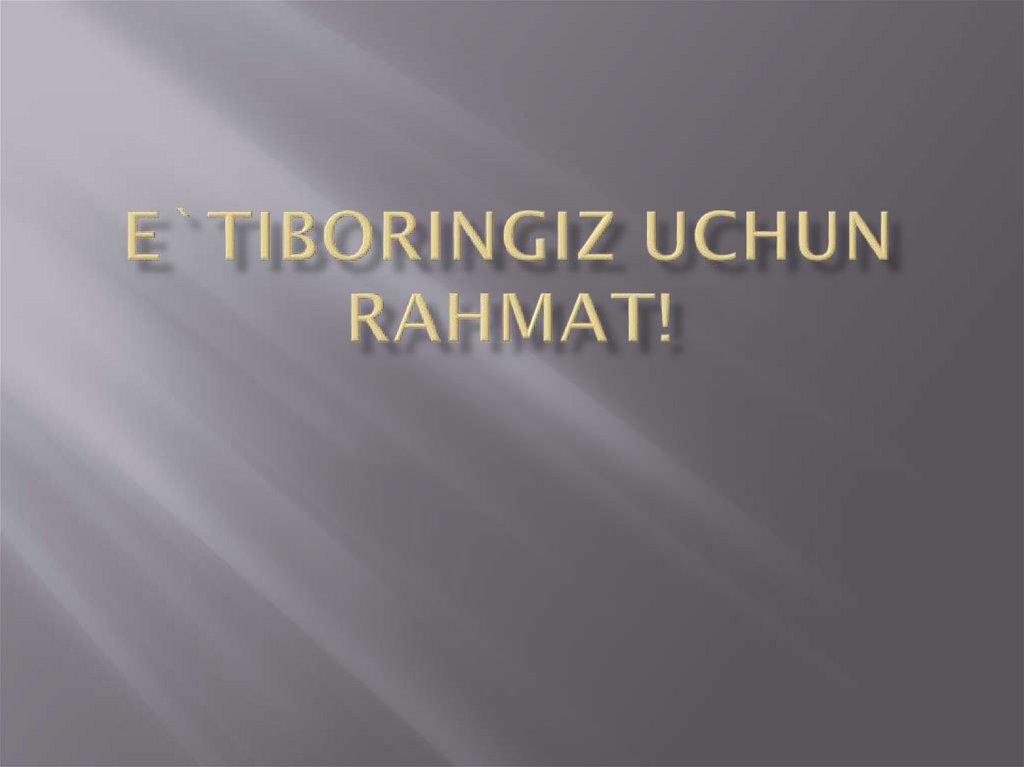 E`tiboringiz uchun rahmat!