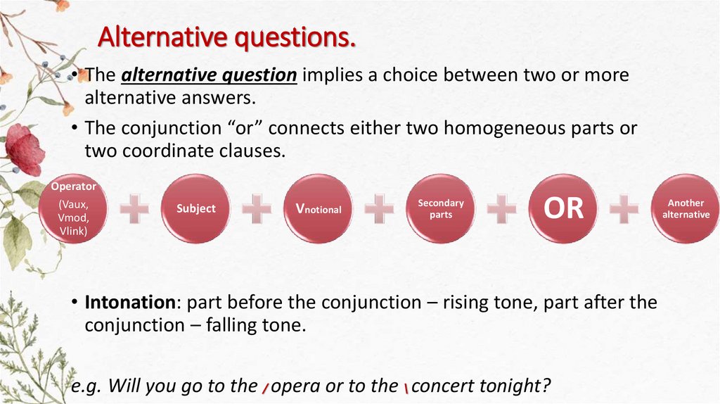 Alternative questions.