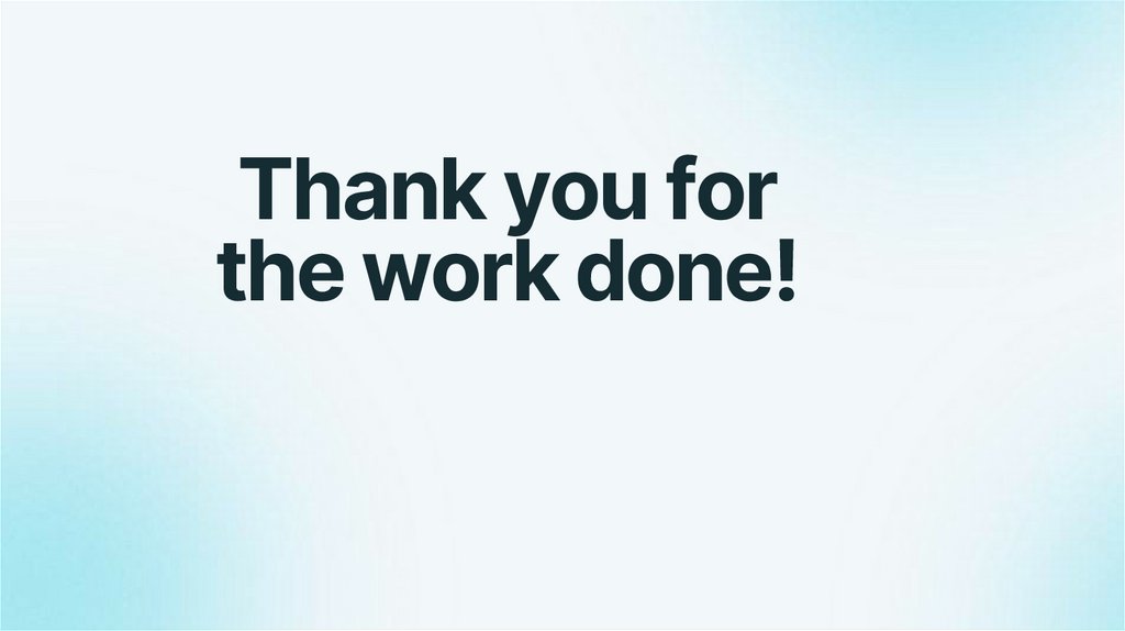 Thank you for the work done!