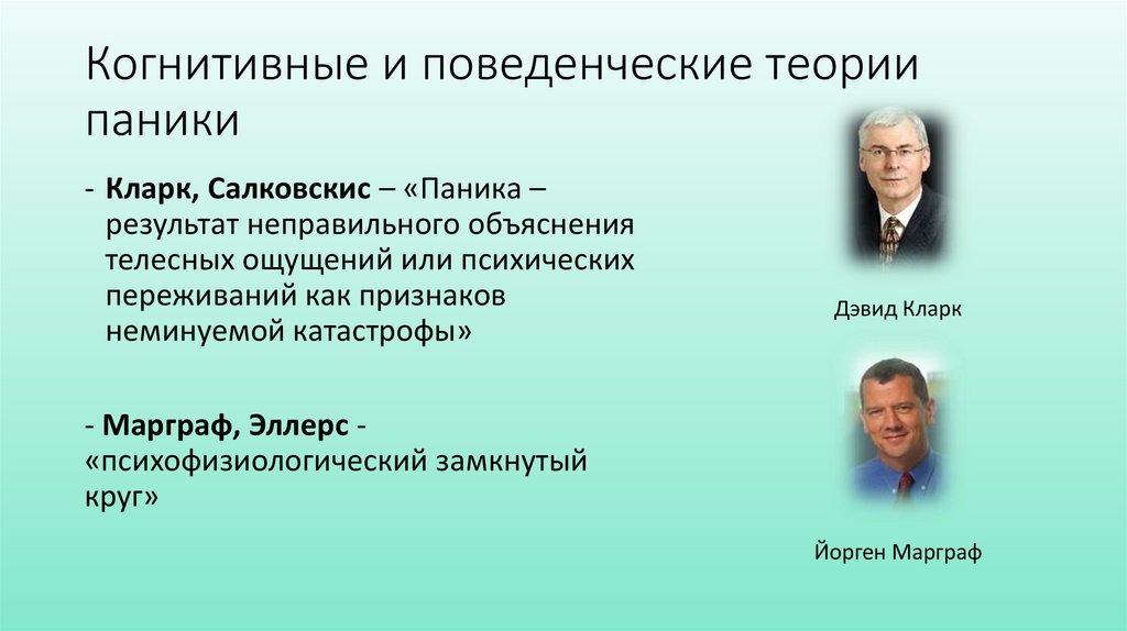 Когнитивные и поведенческие теории паники