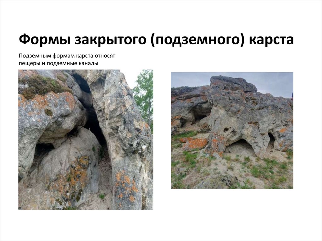 Формы закрытого (подземного) карста