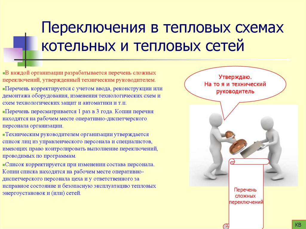 Переключения в тепловых схемах котельных и тепловых сетей