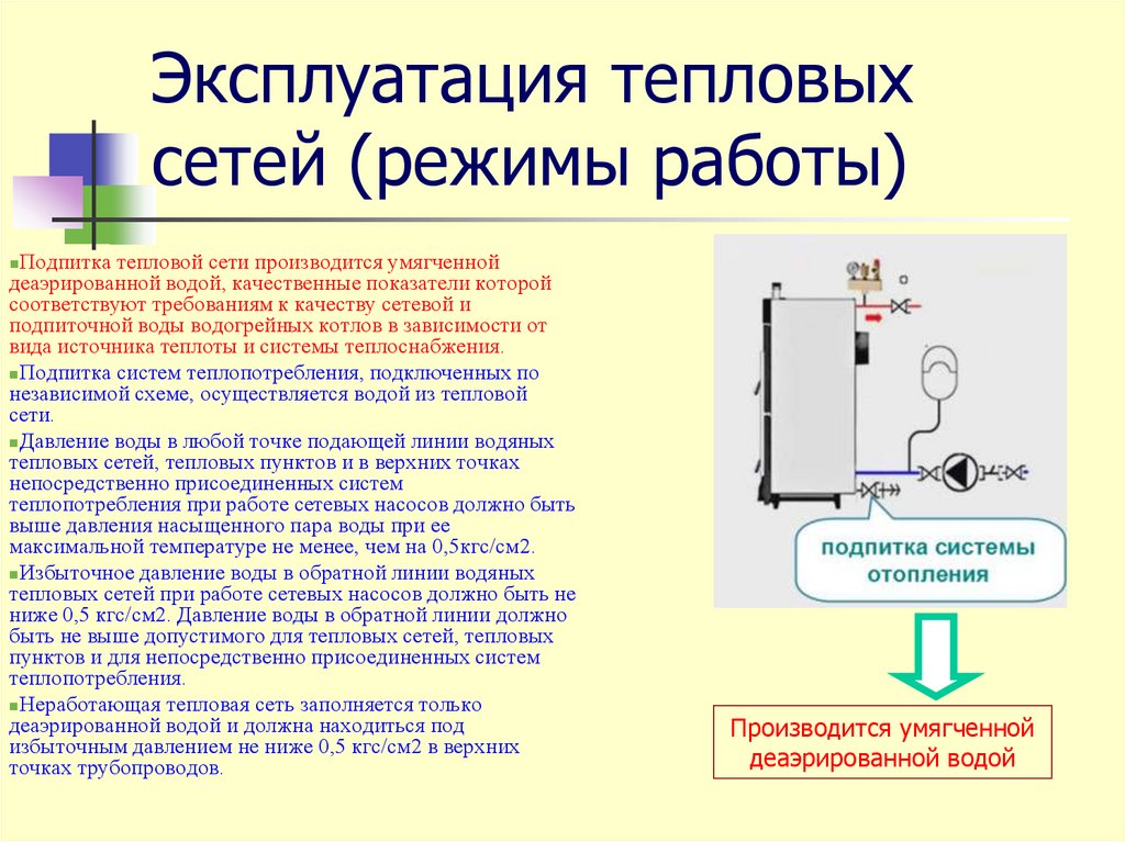 Эксплуатация тепловых сетей (режимы работы)