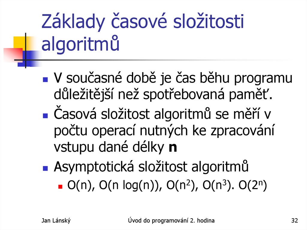 Základy časové složitosti algoritmů