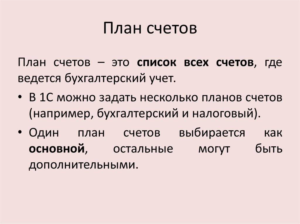 План счетов