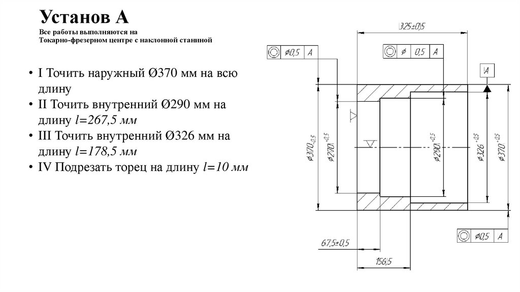 Установ А Все работы выполняются на Токарно-фрезерном центре с наклонной станиной
