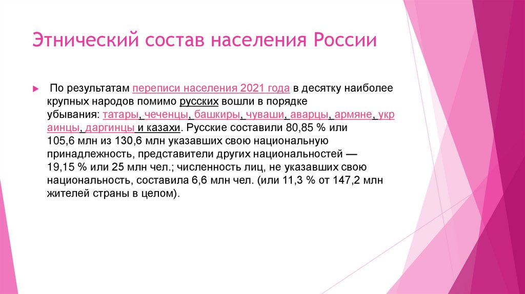 Этнический состав населения России