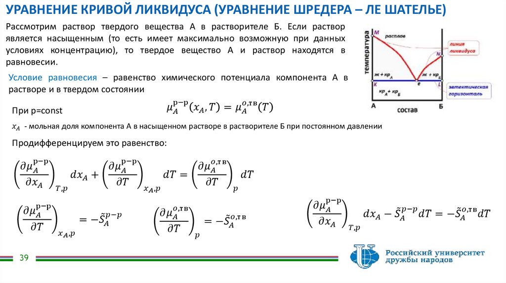 ДИАГРАММА ПЛАВКОСТИ БИНАРНОЙ СИСТЕМЫ КОМПОНЕНТЫ, КОТОРОЙ НЕОГРАНИЧЕННО РАСТВОРИМЫ В ЖИДКОМ СОСТОЯНИИ И ОГРАНИЧЕНО В ТВЕРДОМ