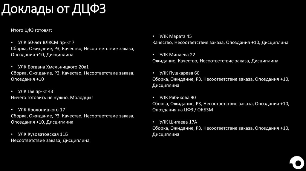 Доклады от ДЦФЗ