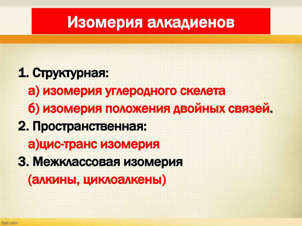 Изомерия алкадиенов