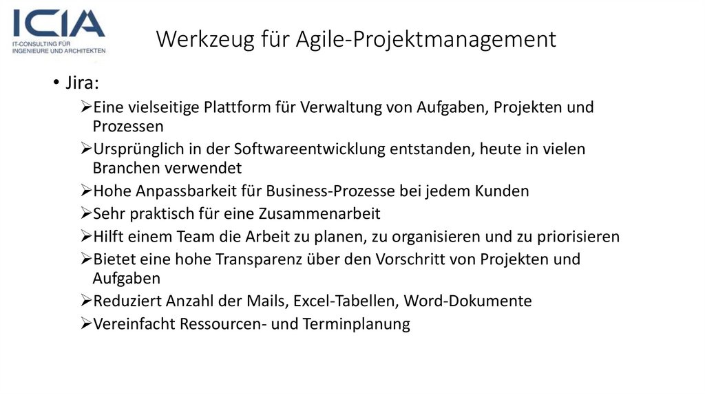Werkzeug für Agile-Projektmanagement