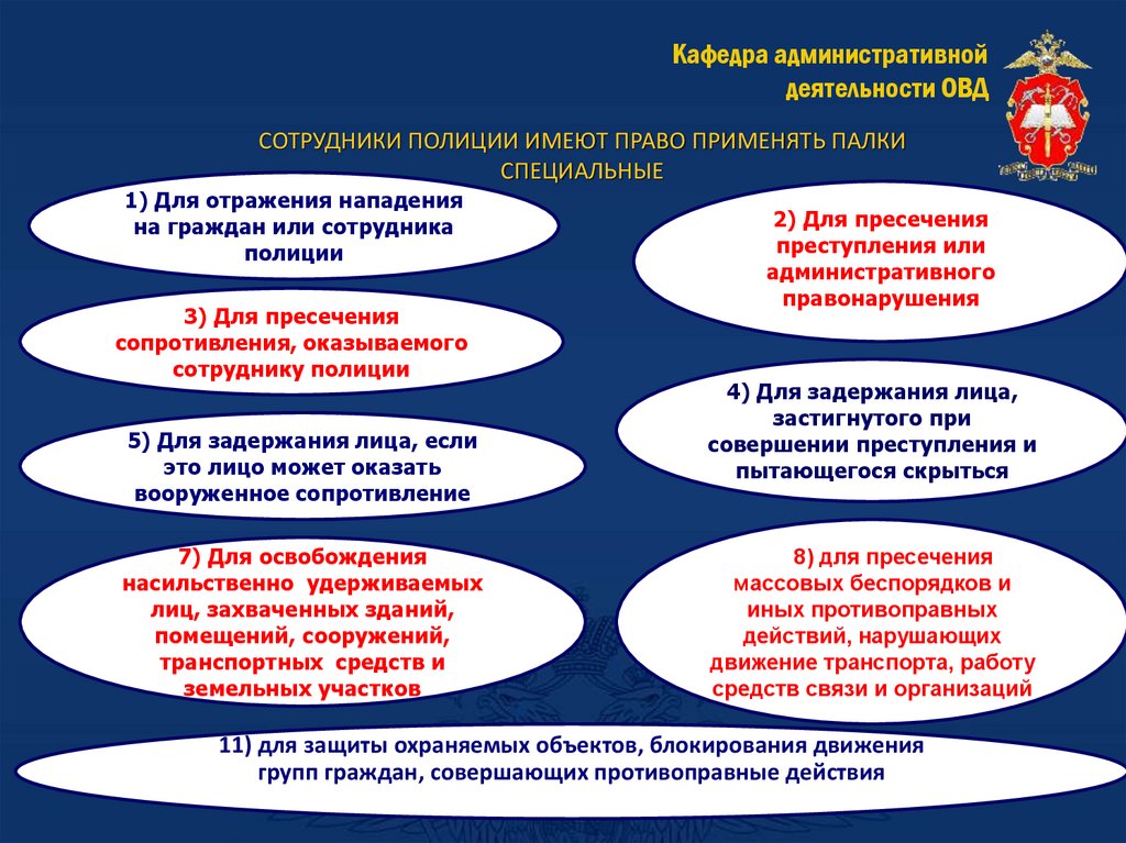 СОТРУДНИКИ ПОЛИЦИИ ИМЕЮТ ПРАВО ПРИМЕНЯТЬ ПАЛКИ СПЕЦИАЛЬНЫЕ