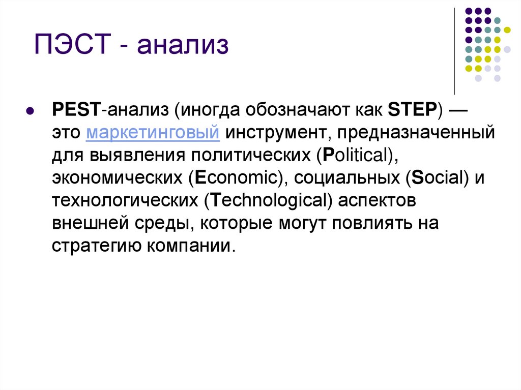 ПЭСТ - анализ