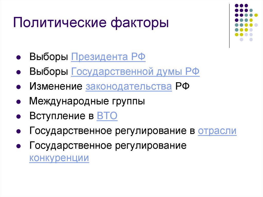 Политические факторы