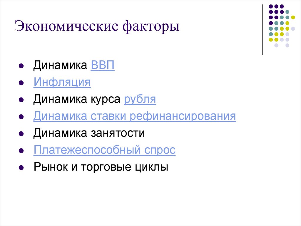 Экономические факторы