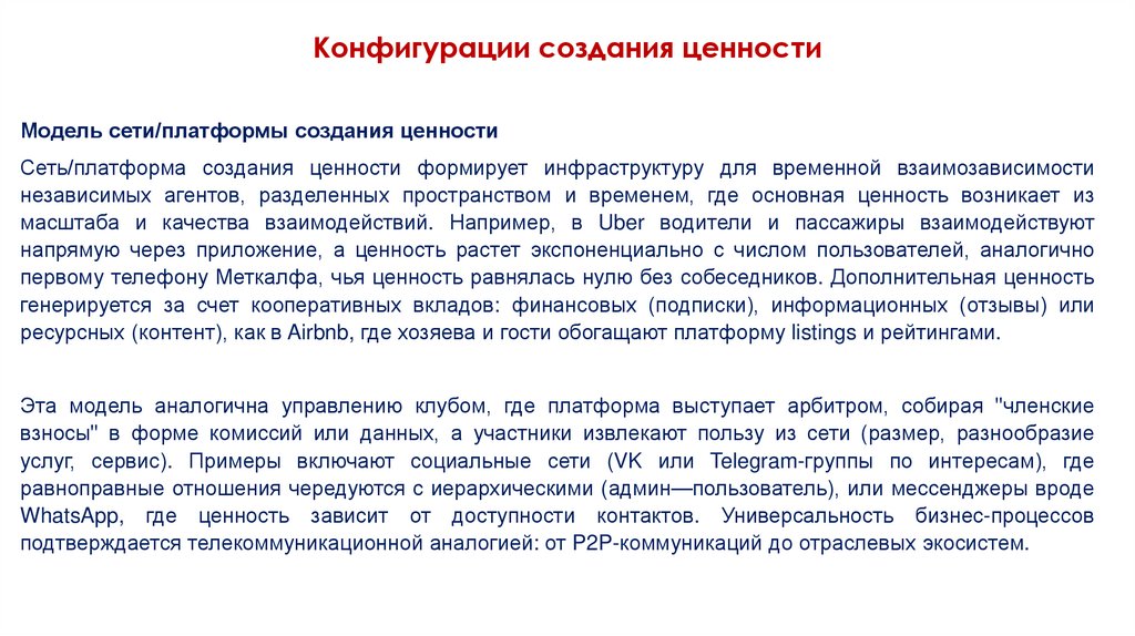 Конфигурации создания ценности