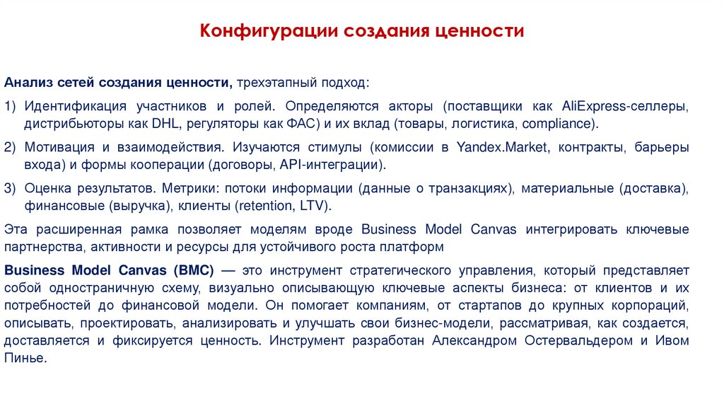 Конфигурации создания ценности