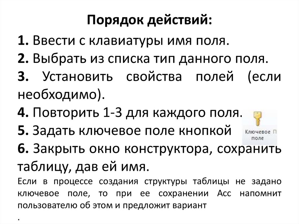 Порядок действий: