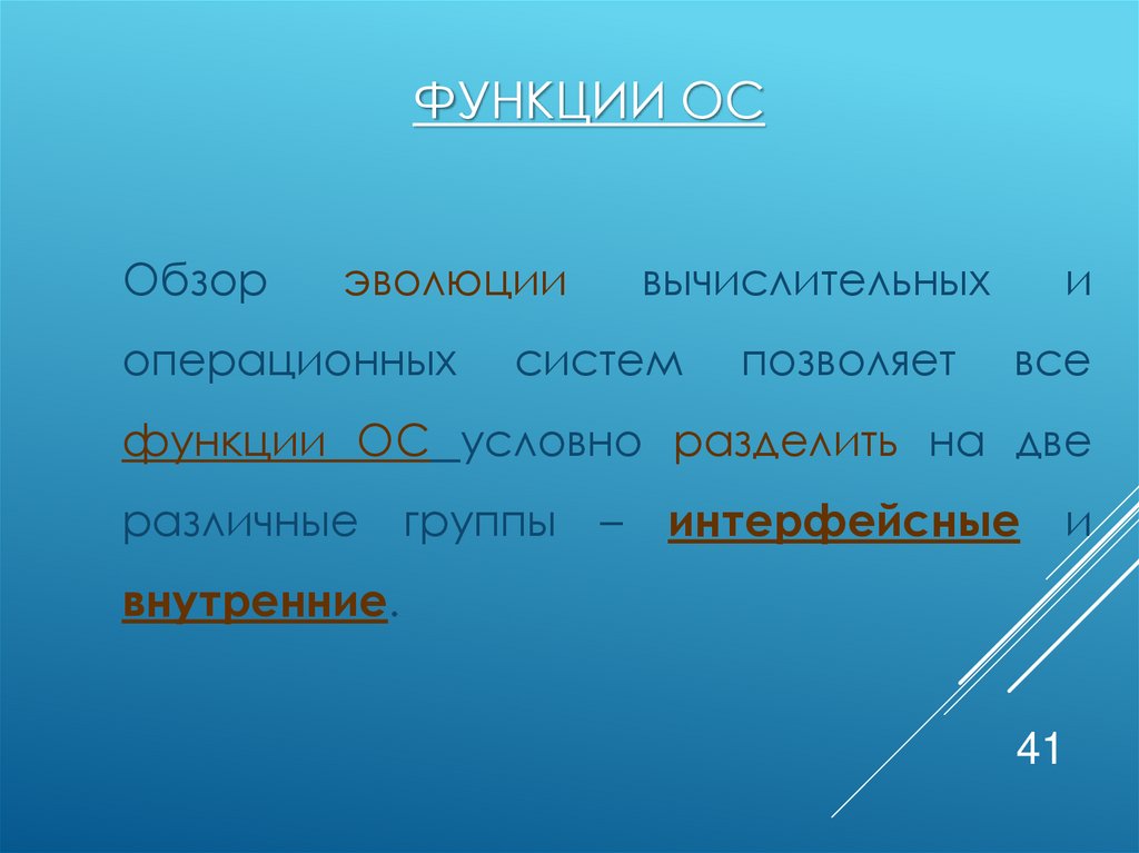 Функции ОС