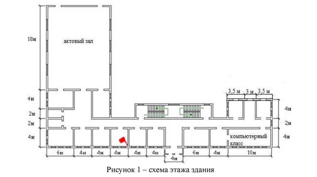 Рисунок 1 – схема этажа здания