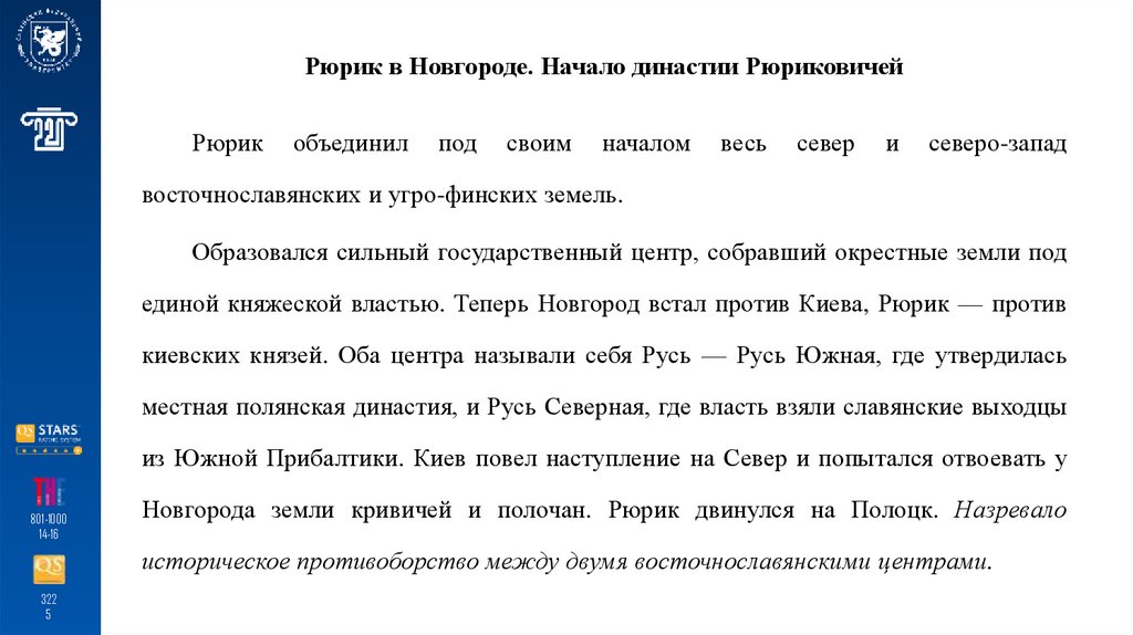 Рюрик в Новгороде. Начало династии Рюриковичей