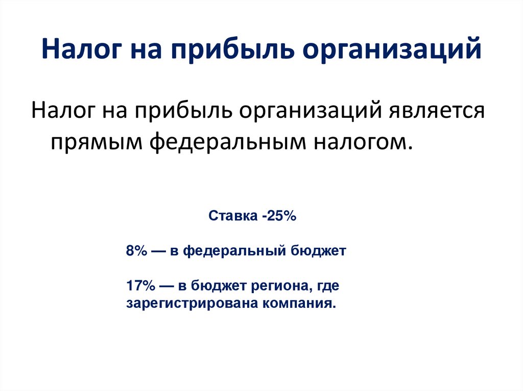 Налог на прибыль организаций