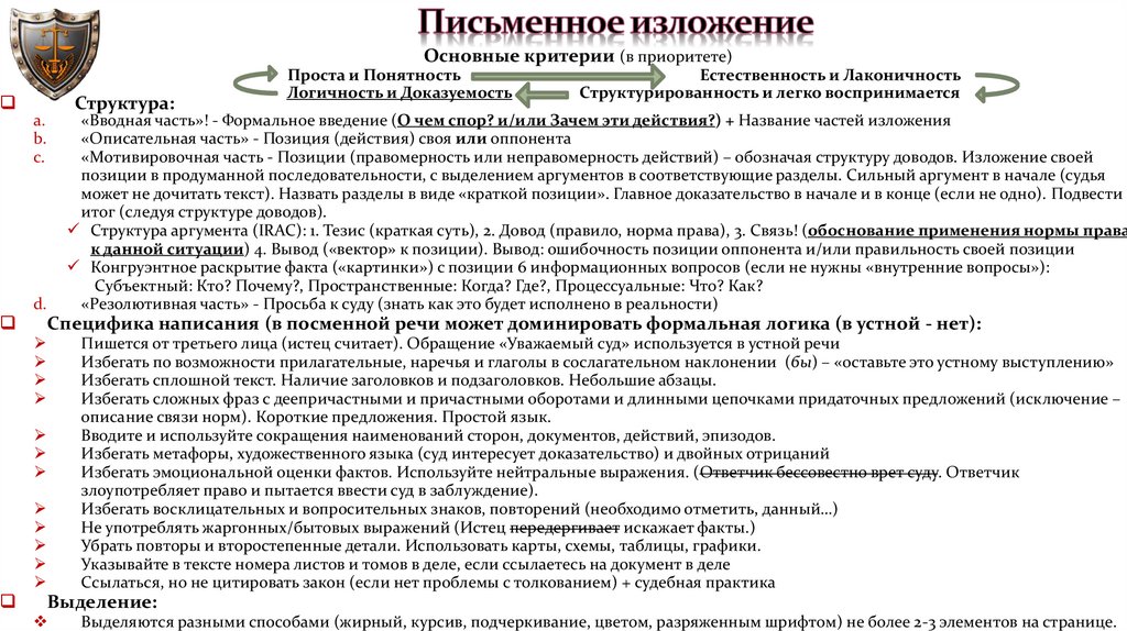 Письменное изложение