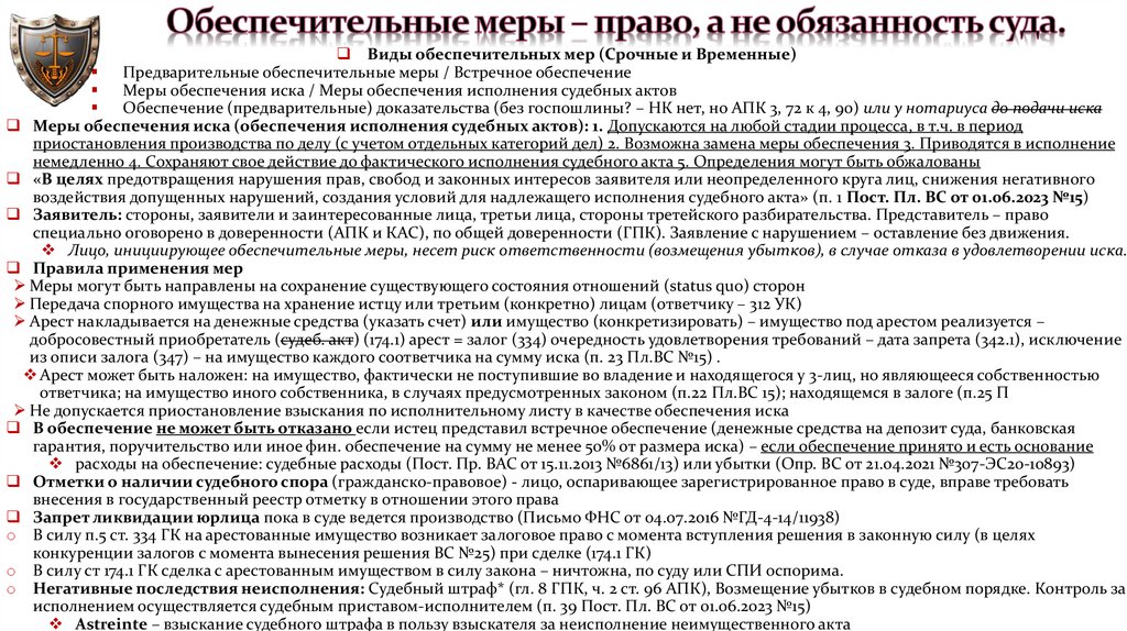 Обеспечительные меры – право, а не обязанность суда.