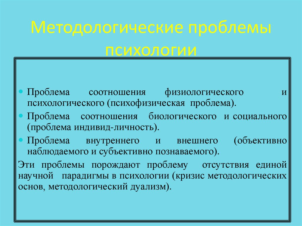 Методологические проблемы психологии