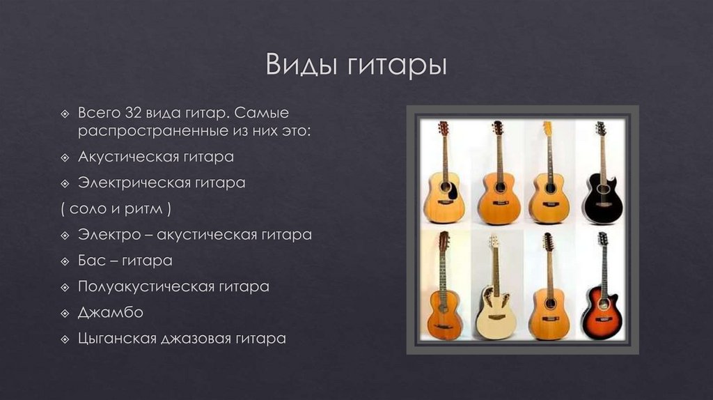 Виды гитары