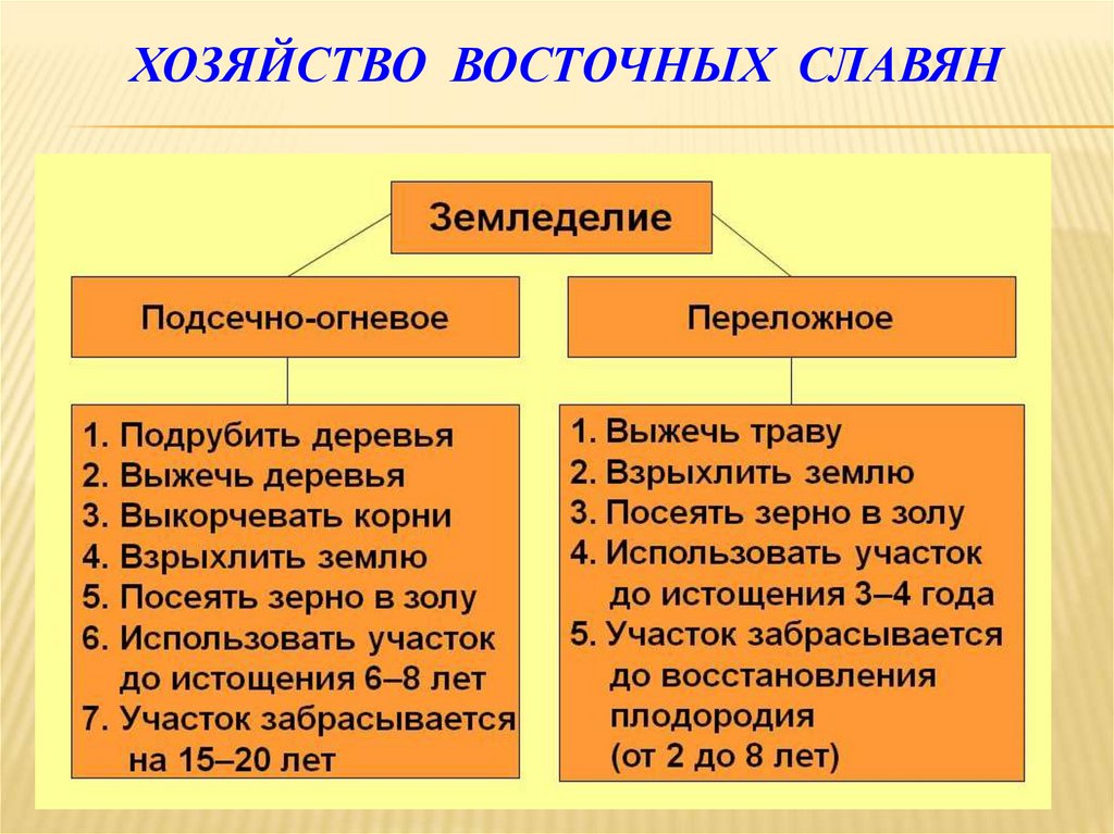 Хозяйство восточных славян