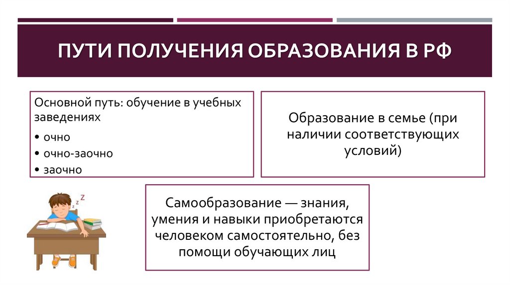 Пути получения образования в РФ
