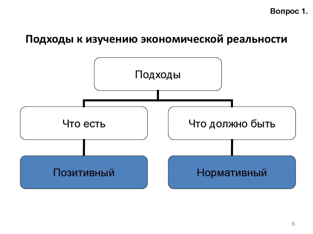 Подходы к изучению экономической реальности