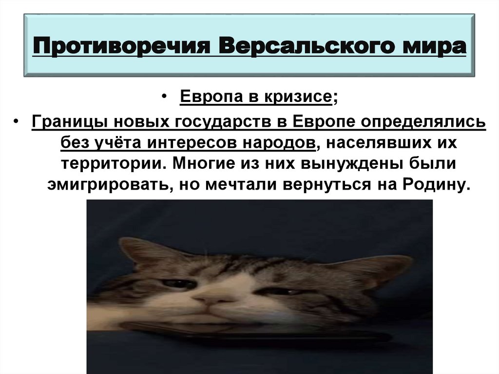 Противоречия Версальского мира