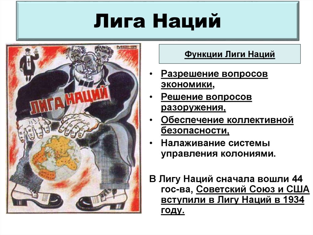 Функции Лиги Наций
