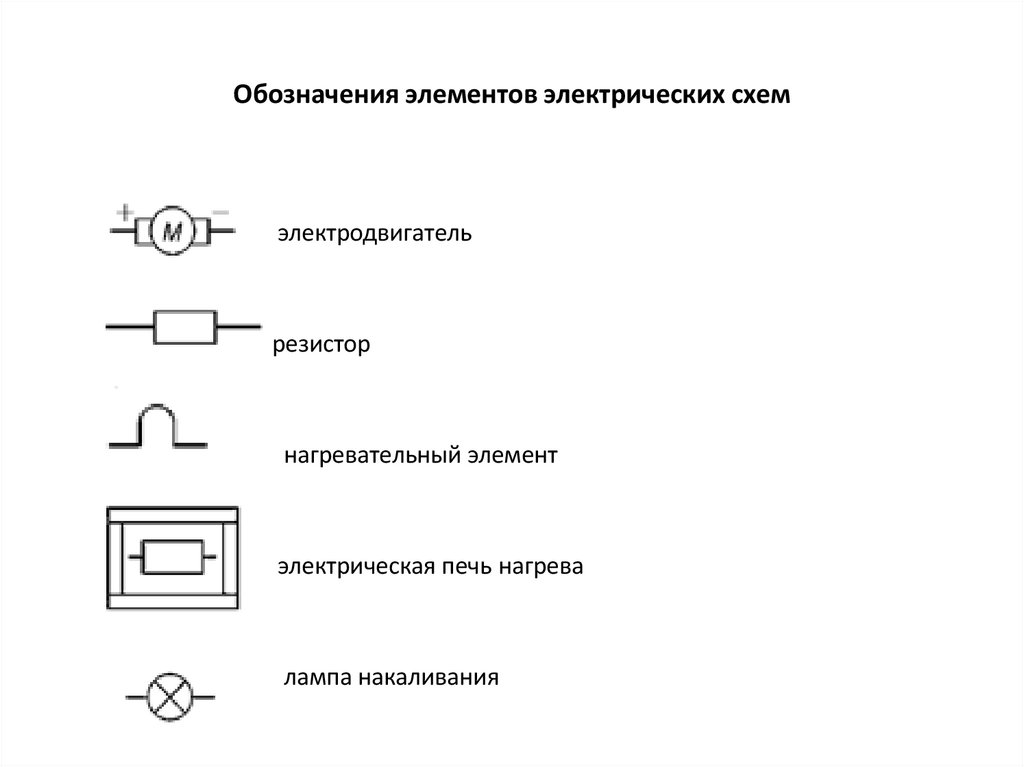Обозначения элементов электрических схем