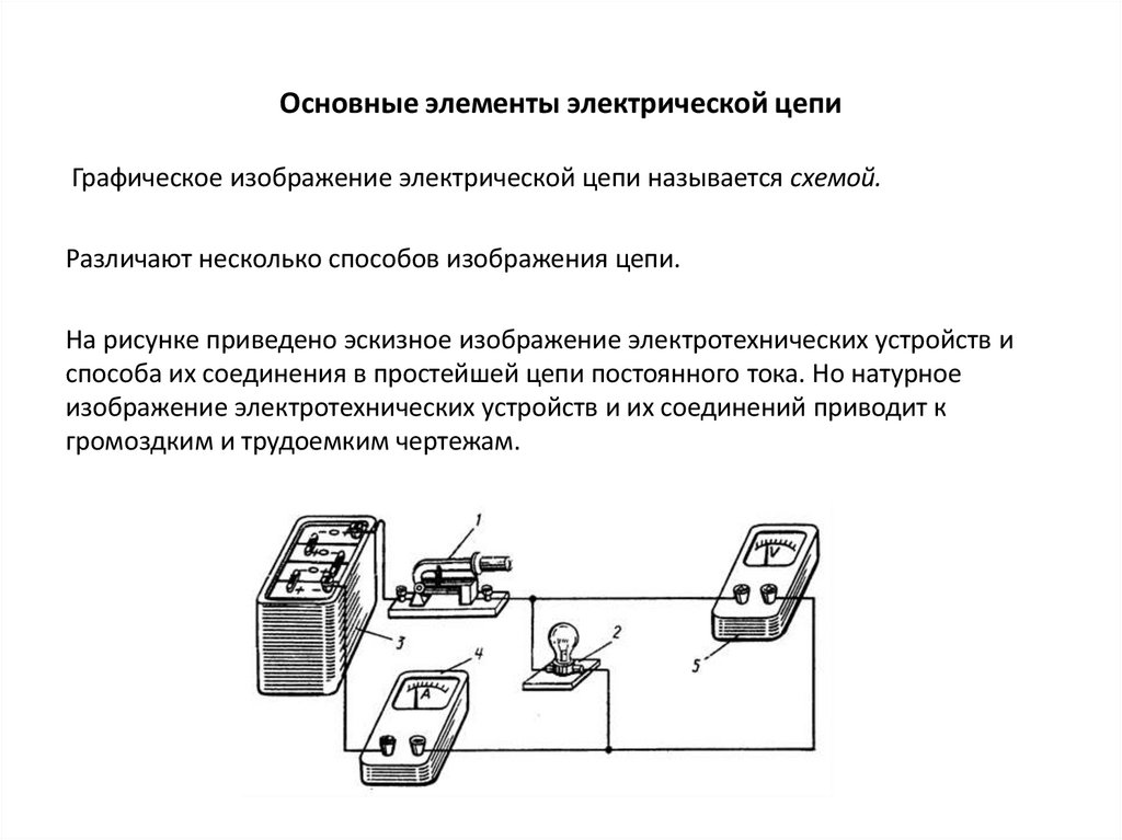 Основные элементы электрической цепи